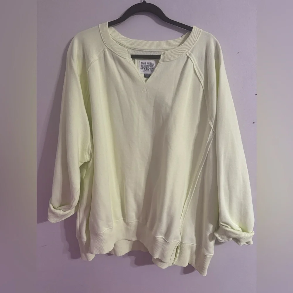 Hello Neon yellow ! Xl American eagle oversized sweatshirt - Picture 2 of 4